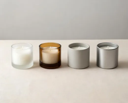 Candle vessel finish samples