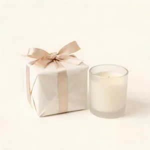 Minimal fragrance set with tissue and ribbon